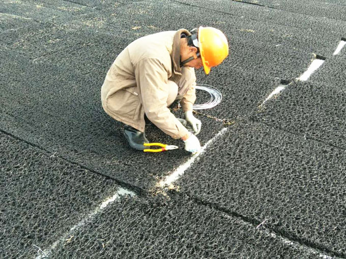 土工席墊施工現(xiàn)場