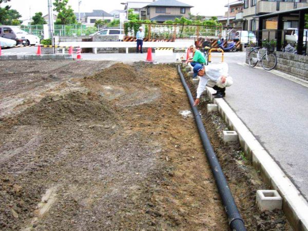 硬式透水管施工現(xiàn)場